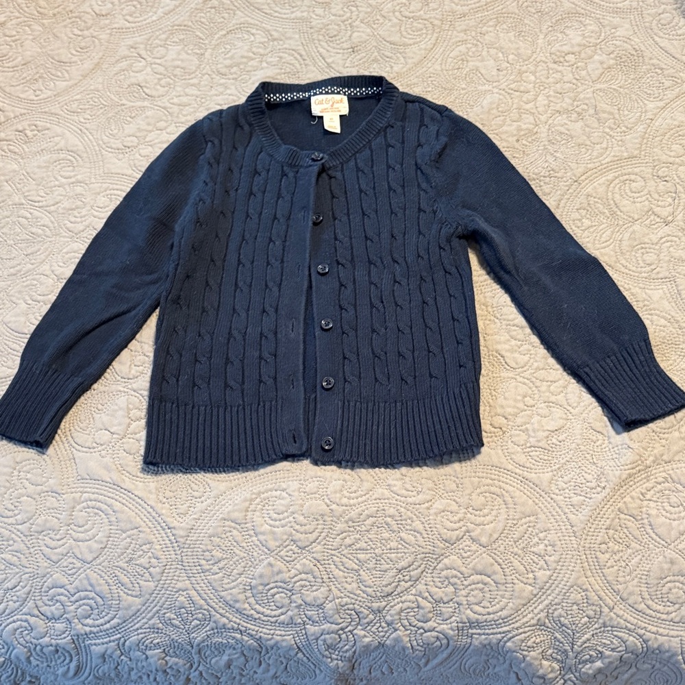 Cat & Jack Navy Blue Kids Cable Knit Sweater